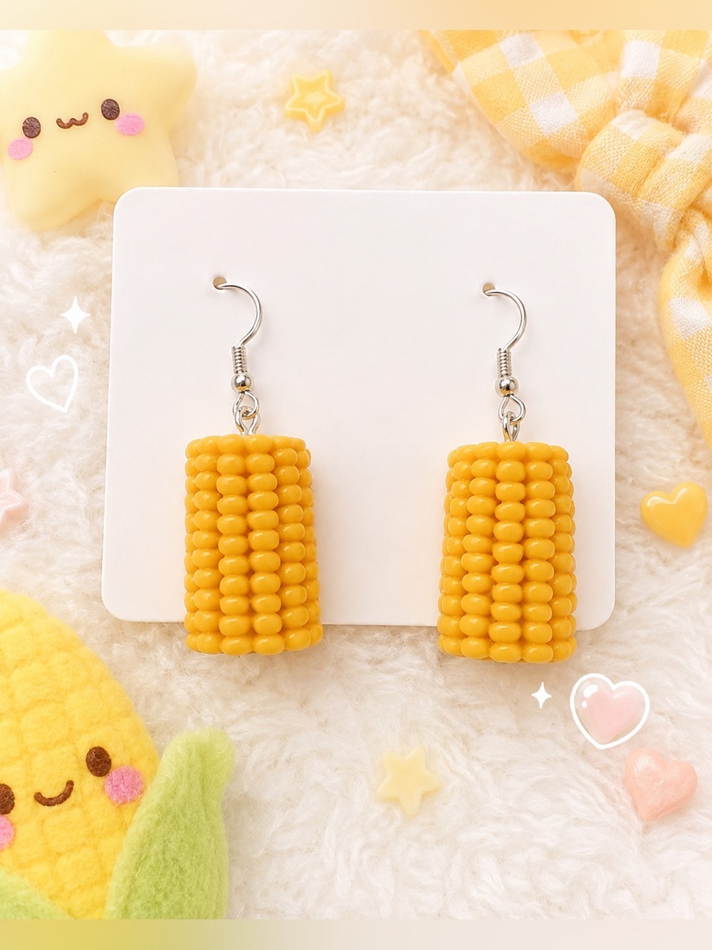 NWOT Corn on the Cob Dangle Earrings Cute Kawaii Food Jewelry